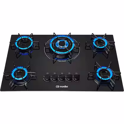 Cooktop a Gás Mueller 5 Bocas Tripla Chama Preto Bivolt MCG135BG1