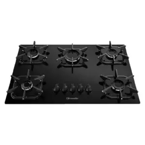 Cooktop a Gás Mueller 5 Bocas Ultra Chama Mesa Vidro Preto Bivolt Cooktop a Gás Mueller 5 Bocas Ultra Chama Mesa Vidro Preto Bivolt