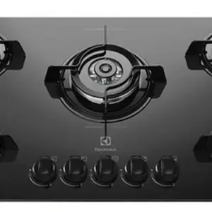 Cooktop a Gás Electrolux 5 Bocas Vidro Acendimento Automático 45x75cm Cooktop a Gás Electrolux 5 Bocas Vidro Acendimento Automático 45x75cm