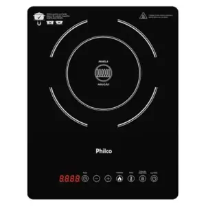 Cooktop de Indução Philco Portátil 1 Boca 10 Níveis Preto Bivolt PCT12P