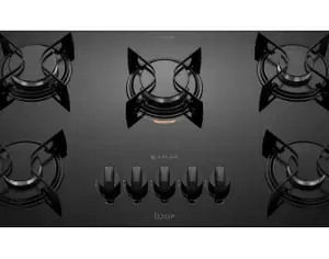 Cooktop a Gás Atlas Utop 5 Bocas Vidro Preto Bivolt Cooktop a Gás Atlas Utop 5 Bocas Vidro Preto Bivolt
