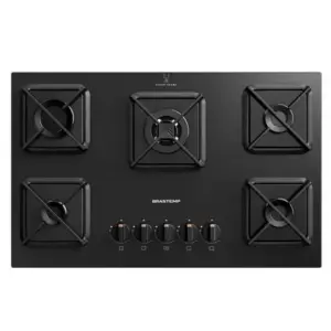 Cooktop a Gás Brastemp 5 Bocas Grades de Ferro Fundido Chamas Especiais BDS75AE Cooktop a Gás Brastemp 5 Bocas Grades de Ferro Fundido Chamas Especiais BDS75AE