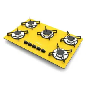 Cooktop a Gás Chamalux 5 Bocas Ultra Chama Amarelo Cooktop a Gás Chamalux 5 Bocas Ultra Chama Amarelo