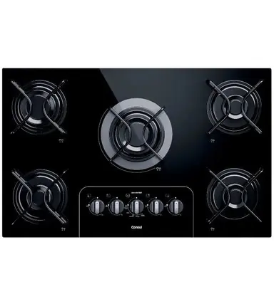 Cooktop a Gás Consul 5 Bocas Acendimento Automático Controle Fácil Preto Bivolt CD075AE