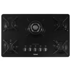 Cooktop a Gás Consul 5 Bocas Quadrichama Preto Bivolt Cooktop a Gás Consul 5 Bocas Quadrichama Preto Bivolt