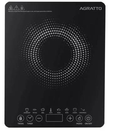 Cooktop de Indução Agratto Portátil 1 Boca Painel Digital 2000W 220V