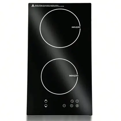 Cooktop a Indução Mekmotors 2 Bocas Elétrico Vitrocerâmica 3500W Preto