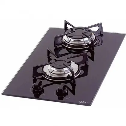 Cooktop a Gás Fischer 2 Bocas Mesa de Vidro Temperado 7726