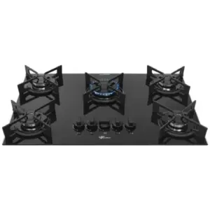 Cooktop a Gás Fischer Fit Line 5 Bocas TC Trempe Iron Vidro Preto Bivolt 36325102672 Cooktop a Gás Fischer Fit Line 5 Bocas TC Trempe Iron Vidro Preto Bivolt 36325102672