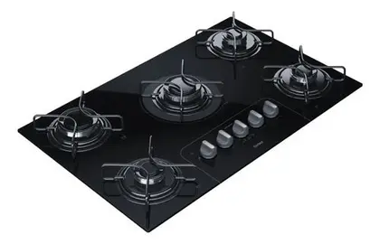 Fogão Cooktop 5 Bocas Consul a Gás com Mesa de Vidro Bivolt