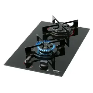 Cooktop a Gás Fischer Fit Line 2 Bocas Mesa de Vidro Cooktop a Gás Fischer Fit Line 2 Bocas Mesa de Vidro