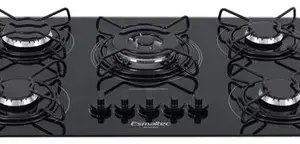 Cooktop a Gás Esmaltec Gourmet 5 Bocas Vidro Bivolt 68x46cm Cooktop a Gás Esmaltec Gourmet 5 Bocas Vidro Bivolt 68x46cm