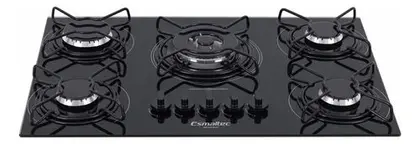Cooktop a Gás Esmaltec Gourmet 5 Bocas Vidro Bivolt 68x46cm