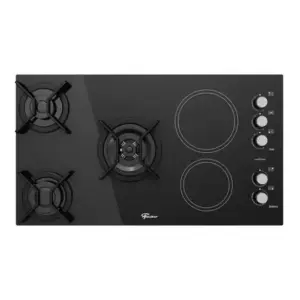 Cooktop Gás/Elétrico Fischer TOP 5 Bocas Tripla Chama Trempe de Ferro Fundido Vitrocerâmica 220V Cooktop Gás/Elétrico Fischer TOP 5 Bocas Tripla Chama Trempe de Ferro Fundido Vitrocerâmica 220V