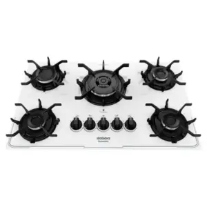 Cooktop a Gás Itatiaia Itamaster 5 Bocas Tripla Chama Ferro Fundido Branco Cooktop a Gás Itatiaia Itamaster 5 Bocas Tripla Chama Ferro Fundido Branco
