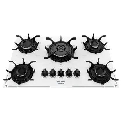 Cooktop a Gás Itatiaia Itamaster 5 Bocas Tripla Chama Ferro Fundido Branco