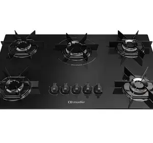 Cooktop a Gás Mueller 5 Bocas Ultra Chama Bivolt MCG5BB Cooktop a Gás Mueller 5 Bocas Ultra Chama Bivolt MCG5BB