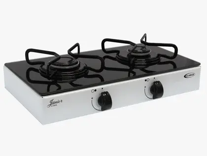 Cooktop a Gás Clarice 2 Bocas Sobrepor Mesa de Vidro Branco