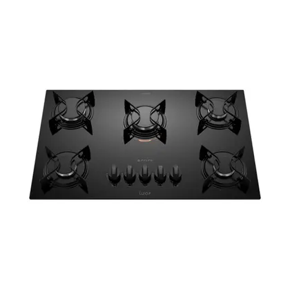Cooktop a Gás Atlas Utop 5 Bocas Mesa de Vidro Preto Bivolt