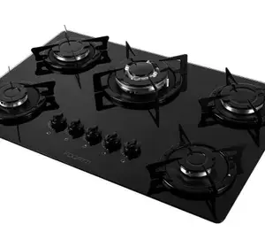 Cooktop a Gás Fogatti 5 Bocas Tripla Chama Preto Esmaltado V500 Cooktop a Gás Fogatti 5 Bocas Tripla Chama Preto Esmaltado V500