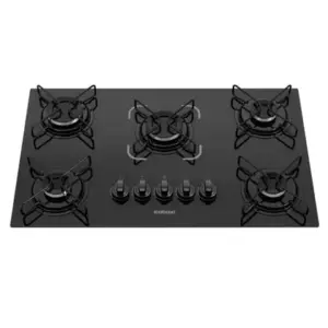 Cooktop a Gás Itatiaia Essencial 5 Bocas Vidro Temperado Preto Cooktop a Gás Itatiaia Essencial 5 Bocas Vidro Temperado Preto