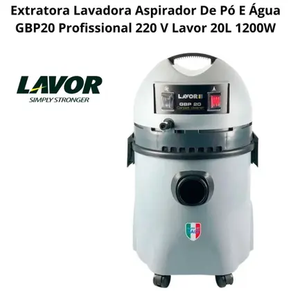 Aspirador e Extratora de Pó e Água Profissional Lavor GBP20 1200W 20L 220V