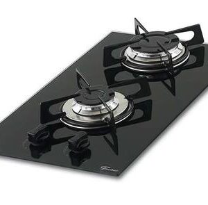Fogão Cooktop a Gás Fischer 2 Bocas de Embutir Vidro Preto Fogão Cooktop a Gás Fischer 2 Bocas de Embutir Vidro Preto