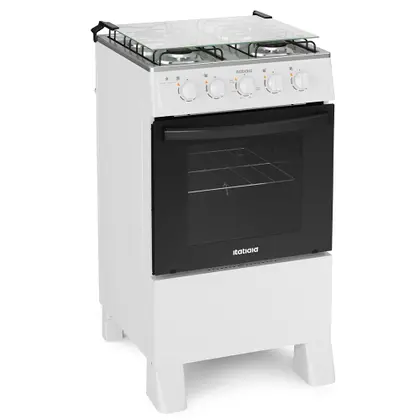 Fogão de Piso 4 Bocas Itatiaia Star Clean New Acendimento Manual Forno Limpa Fácil Cor Branco
