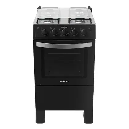 Fogão de Piso 4 Bocas Itatiaia Waves New Acendimento Automático Forno Limpa Fácil Cor Preto Bivolt