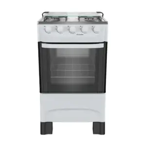Fogão de Piso 4 Bocas Mueller Mesa de Inox Acendimento Manual Cor Branco MFI4BA