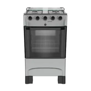 Fogão de Piso 4 Bocas Mueller Mesa de Inox Acendimento Automático Cor Titânio Bivolt MFI4BB
