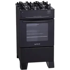 Fogão de Piso 4 Bocas Atlas Monaco Glass Mesa de Vidro Acendimento Automático Forno 50L Vidro Duplo