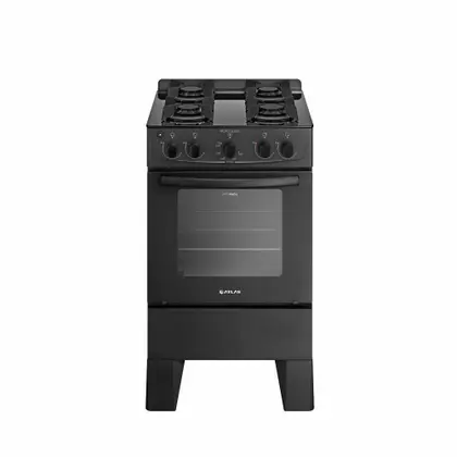 Fogão de Piso 4 Bocas Atlas Milão Glass Mesa de Inox Bivolt