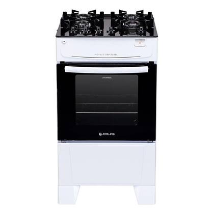Fogão de Piso 4 Bocas Atlas Mônaco Top Glass Acendimento Automático Cor Branco