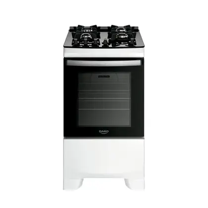 Fogão de Piso 4 Bocas Dako Novo Supreme Glass Mesa de Vidro Cor Branco Bivolt