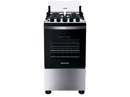 Fogão de Piso 4 Bocas Brastemp Cor Inox BFO4NBR