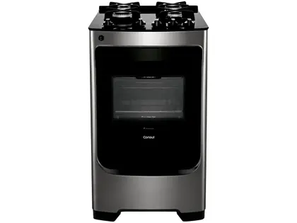 Fogão de Piso 4 Bocas Consul Mesa de Vidro Cor Inox CFO4VARUNA