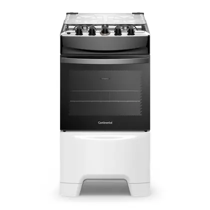 Fogão de Piso 4 Bocas Continental Premium Acendimento Automático Cor Branco TOPLimpaFácil FC4IB