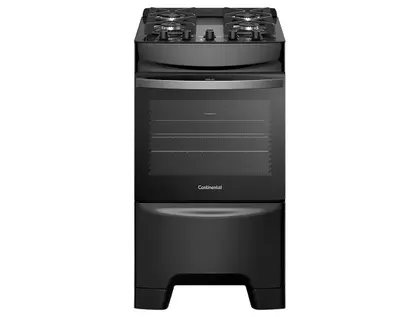Fogão de Piso 4 Bocas Continental Cor Inox/Preto FC4GB