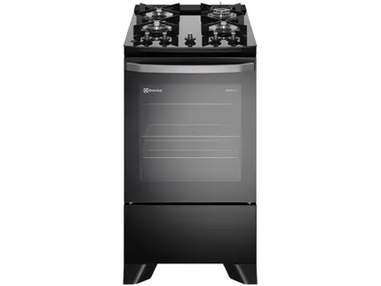 Fogão de Piso 4 Bocas Electrolux Efficient Mesa de Vidro PerfectCook Cor Preto FE4GP