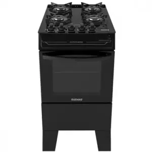 Fogão de Piso 4 Bocas Itatiaia Electra Glass Plus Mesa de Vidro Temperado Cor Preto Bivolt 3700000484