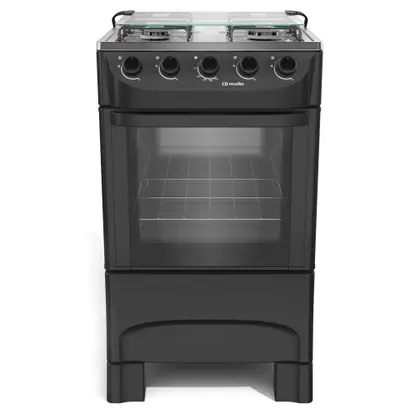 Fogão de Piso 4 Bocas Mueller Acendimento Manual Cor Preto Fosco
