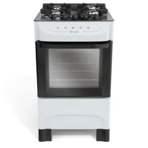 Fogão de Piso 4 Bocas Mueller Mesa de Vidro Cor Branco