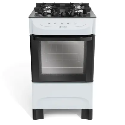 Fogão de Piso 4 Bocas Mueller Mesa de Vidro Cor Branco