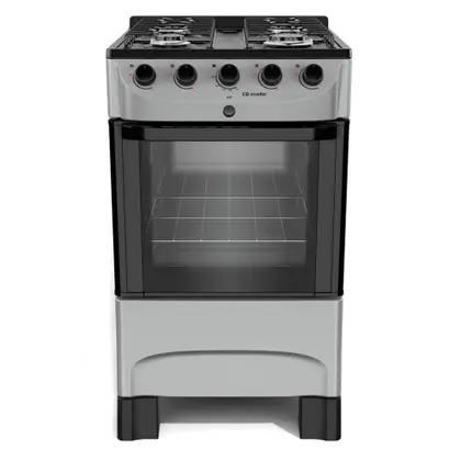 Fogão de Piso 4 Bocas Mueller Mesa Esmaltada Cor Titânio