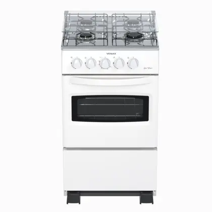 Fogão de Piso 4 Bocas Venax Da Vinci GIII Mesa de Inox Cor Branco Gás GLP