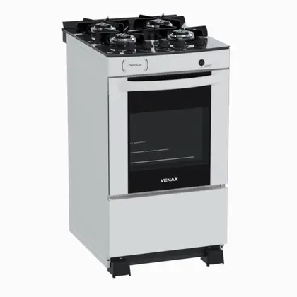 Fogão de Piso 4 Bocas Venax Delplus Vitreo BL Cor Branco Gás GLP