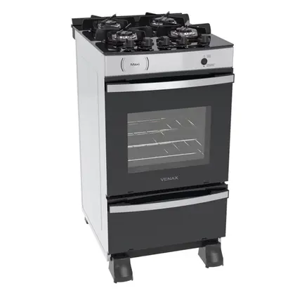 Fogão de Piso 4 Bocas Venax Maxi Vitreo Cor Branco Gás GLP