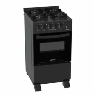 Fogão de Piso 4 Bocas Venax Picasso Line Cor Preto Fosco Gás GLP Fogão de Piso 4 Bocas Venax Picasso Line Cor Preto Fosco Gás GLP