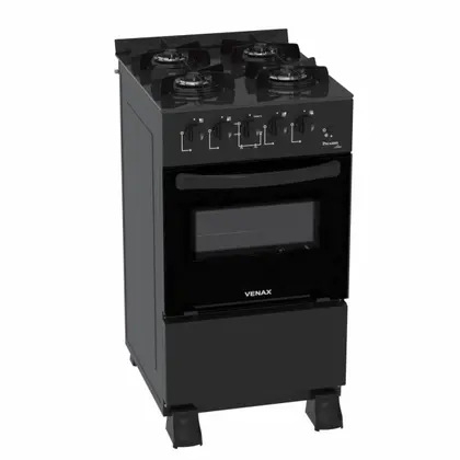 Fogão de Piso 4 Bocas Venax Picasso Line Cor Preto Fosco Gás GLP